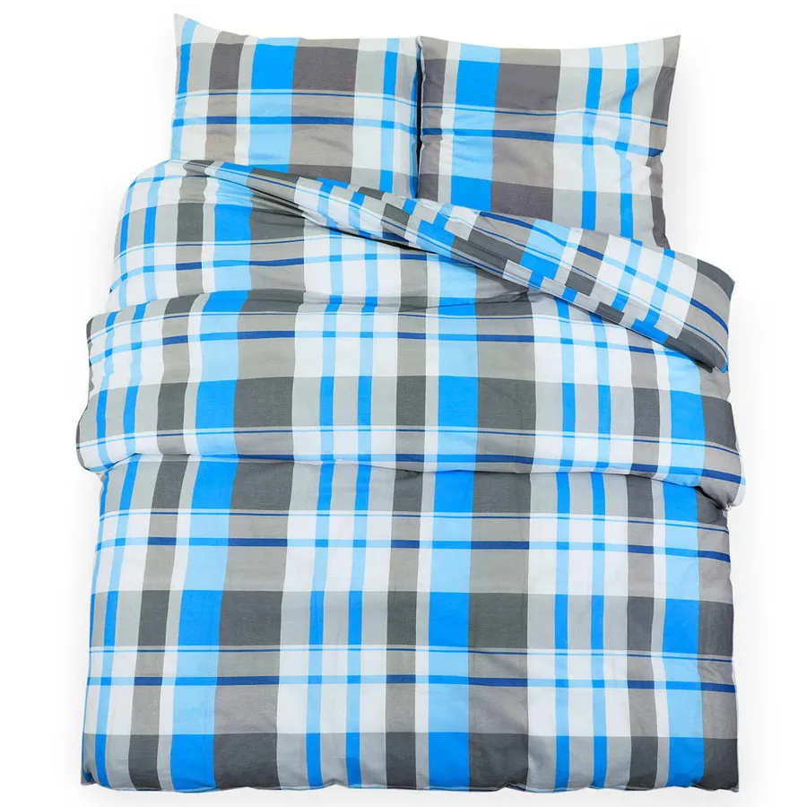 Ensemble de housse de couette Bleu et gris 135x200 cm Coton - 2