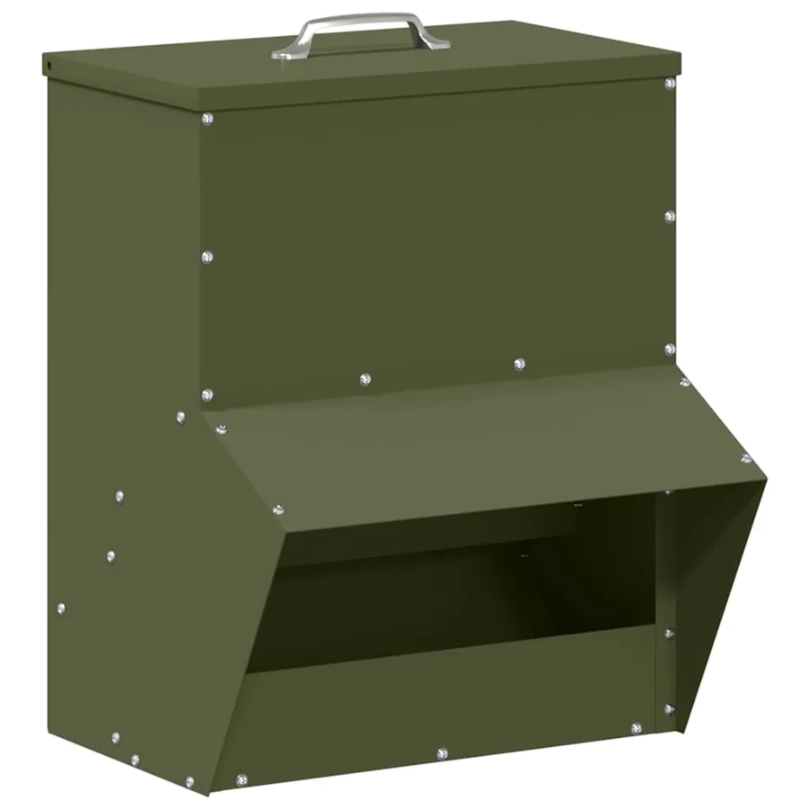Mangeoire pour poules Vert olive 20 x 25 x 35 cm - 2