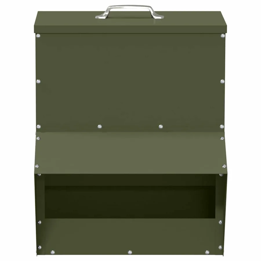 Mangeoire pour poules Vert olive 20 x 25 x 35 cm - 4