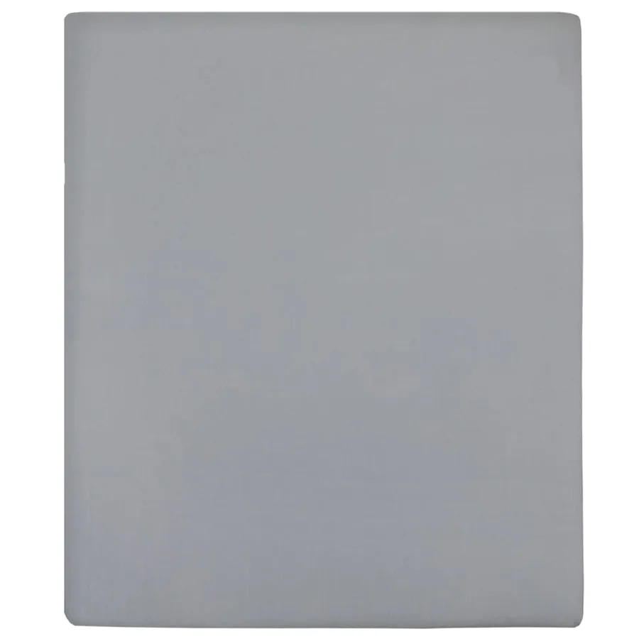 Drap-housse Jersey Gris 90x200 cm Coton - 2