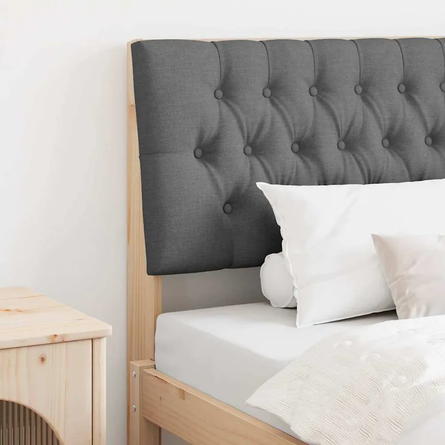 Tête de lit capitonnée Gris foncé 100 cm Pin massif