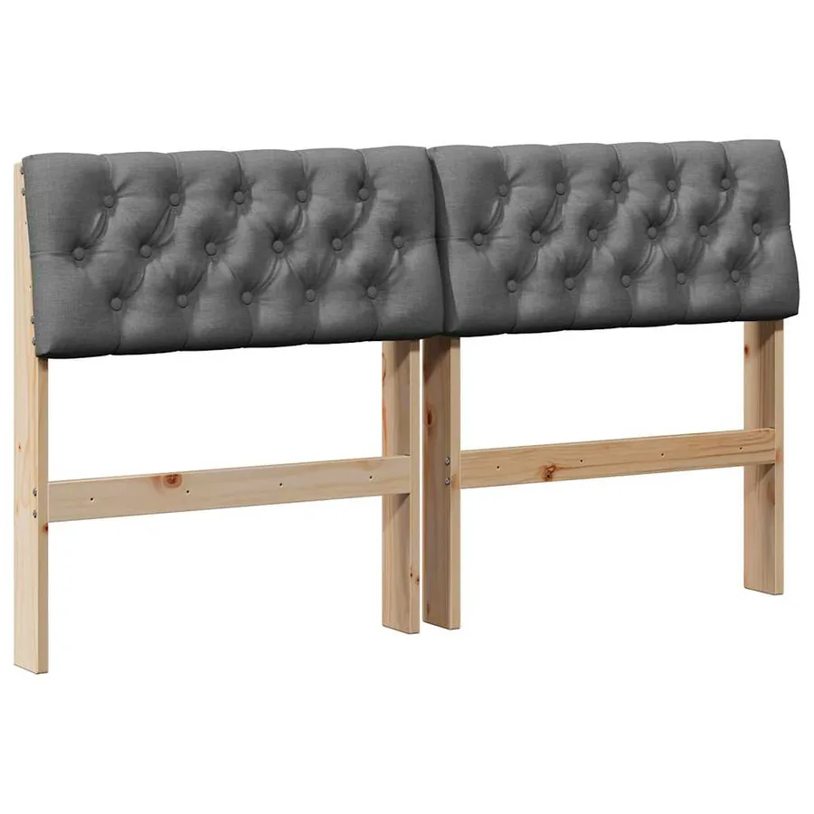 Tête de lit capitonnée Gris foncé 135 cm Pin massif - 2
