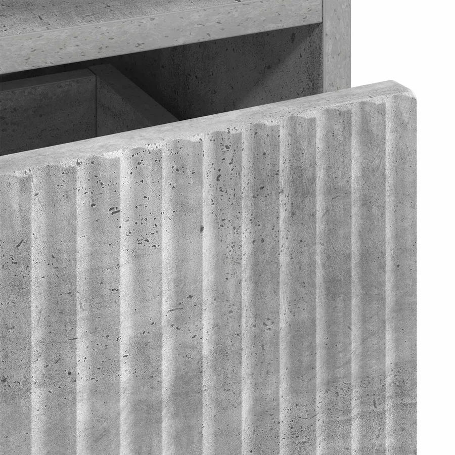 Cabinet de chevet avec tiroir 2 pcs Gris béton 49 x 36 x 61 cm - 11
