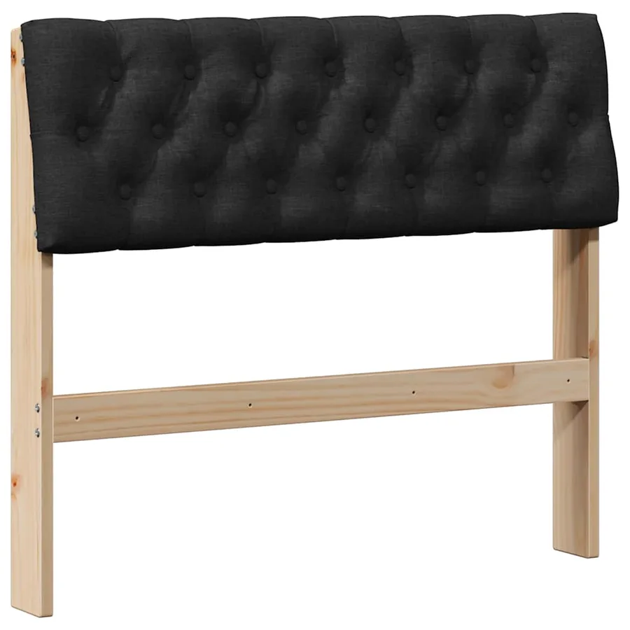 Tête de lit capitonnée Noir 90 cm Pin massif - 2