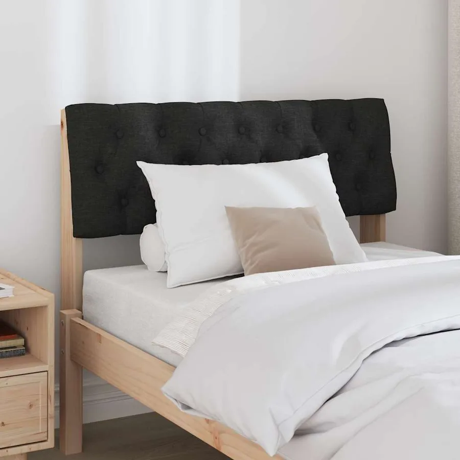 Tête de lit capitonnée Noir 90 cm Pin massif - 3