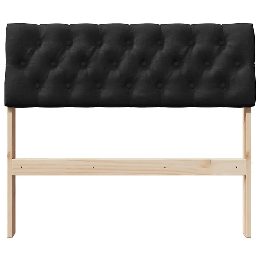 Tête de lit capitonnée Noir 90 cm Pin massif - 4