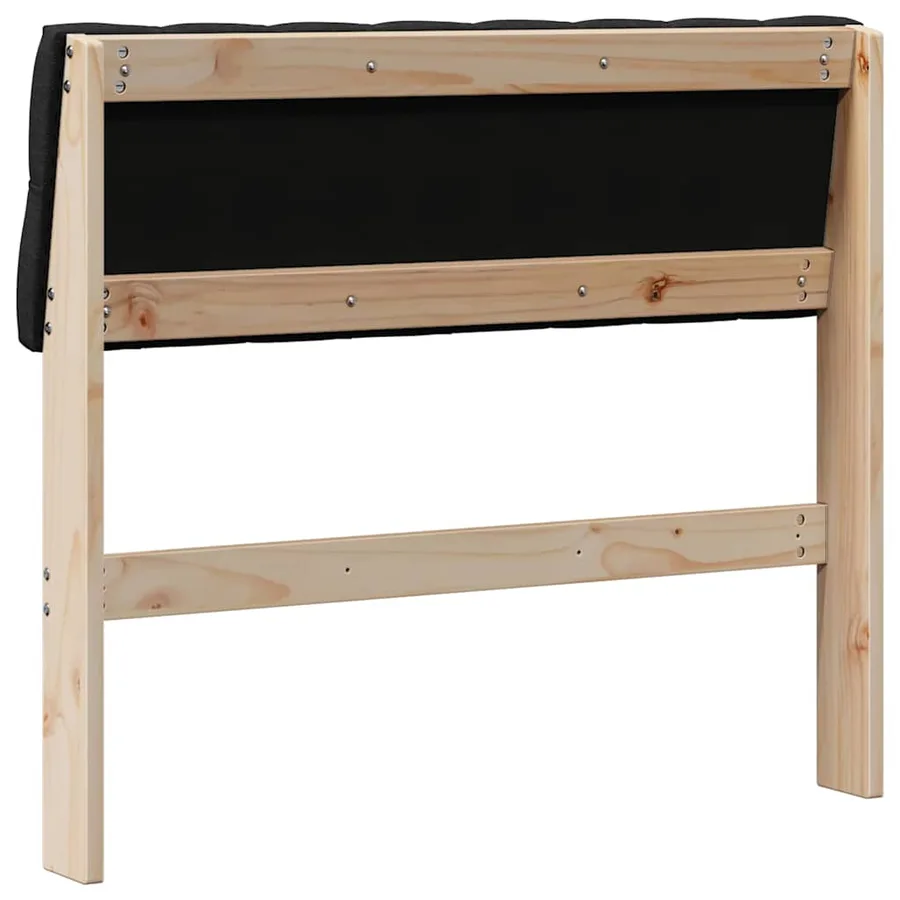 Tête de lit capitonnée Noir 90 cm Pin massif - 6