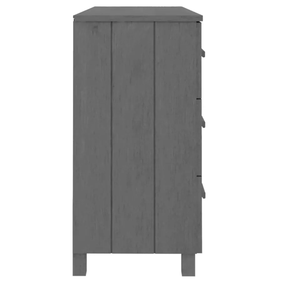 Buffet HAMAR Gris foncé 113x40x80 cm Bois massif de pin - 6