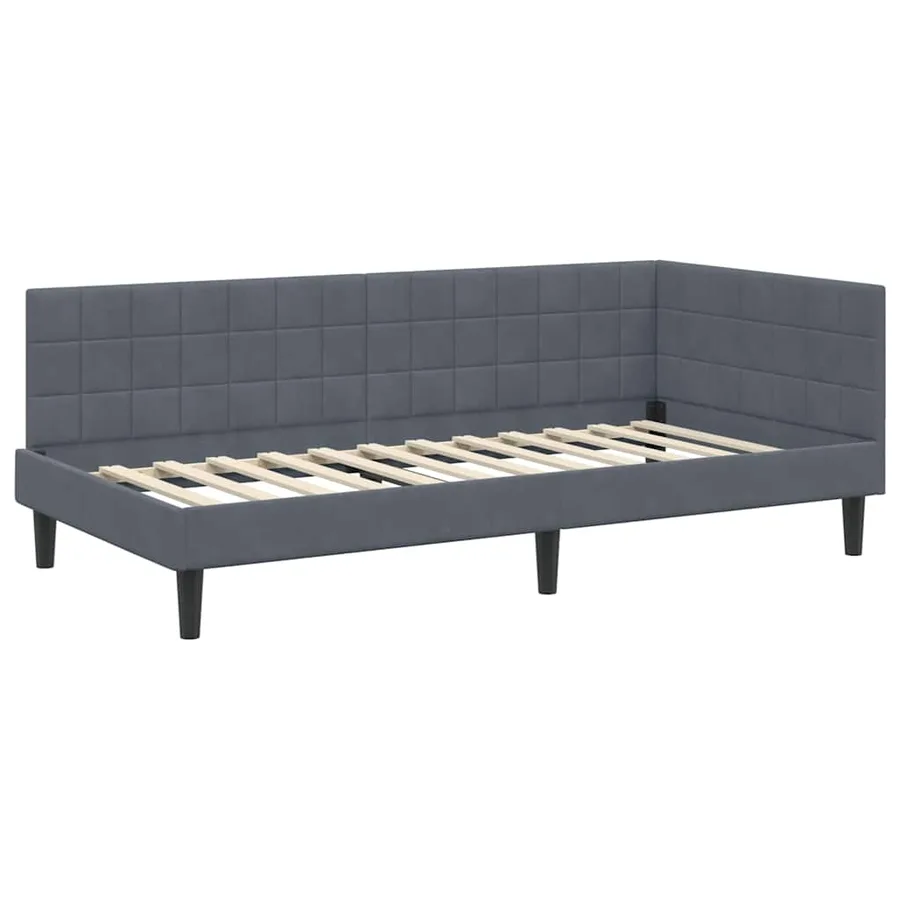 Cadre de lit d'angle avec matelas 2 pcs Gris Velours - 6