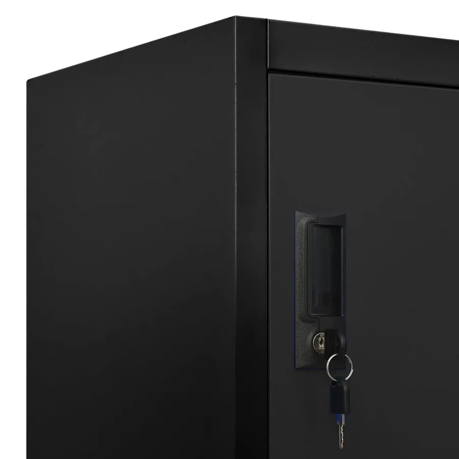 Armoire à casiers Noir 90x40x180 cm Acier - 7