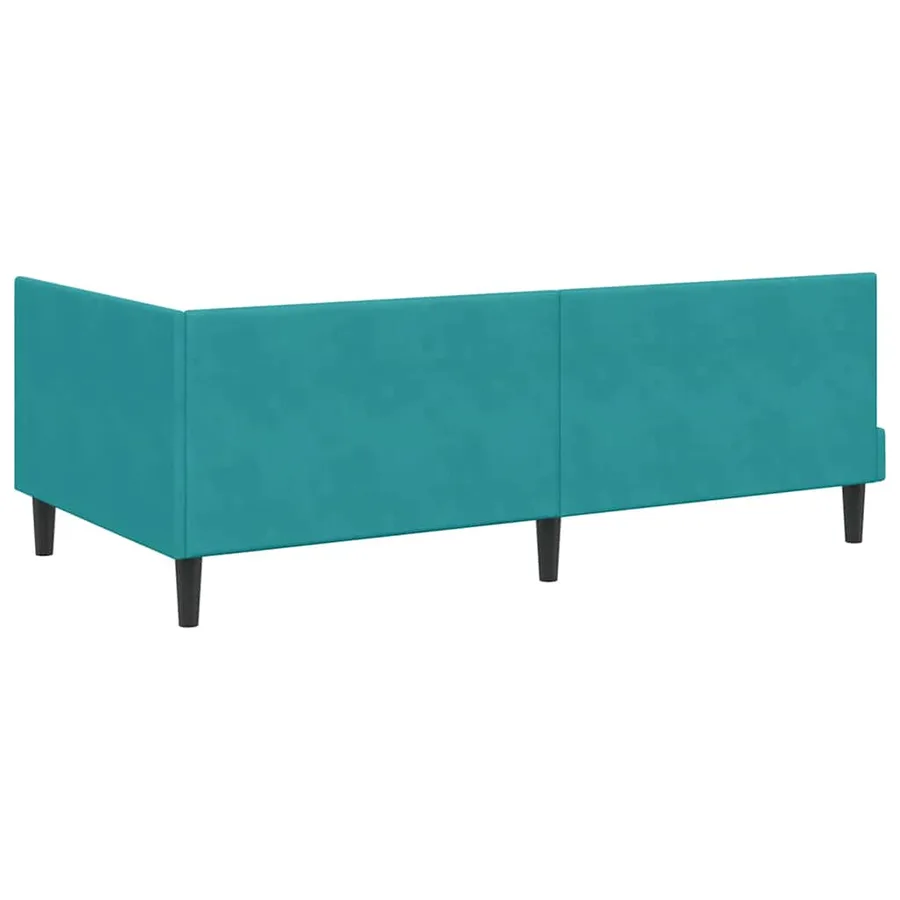 Cadre de lit d'angle avec matelas 2 pcs Turquoise Velours - 9