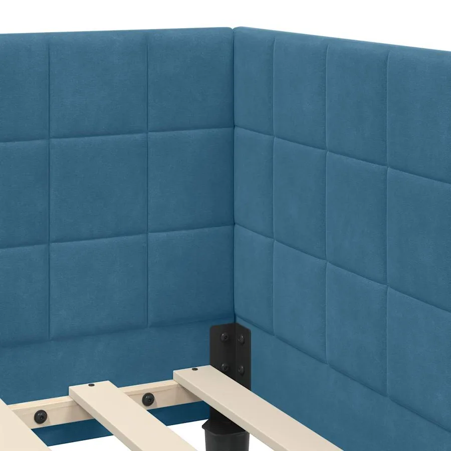 Cadre de lit d'angle avec matelas 2 pcs Bleu Velours - 8