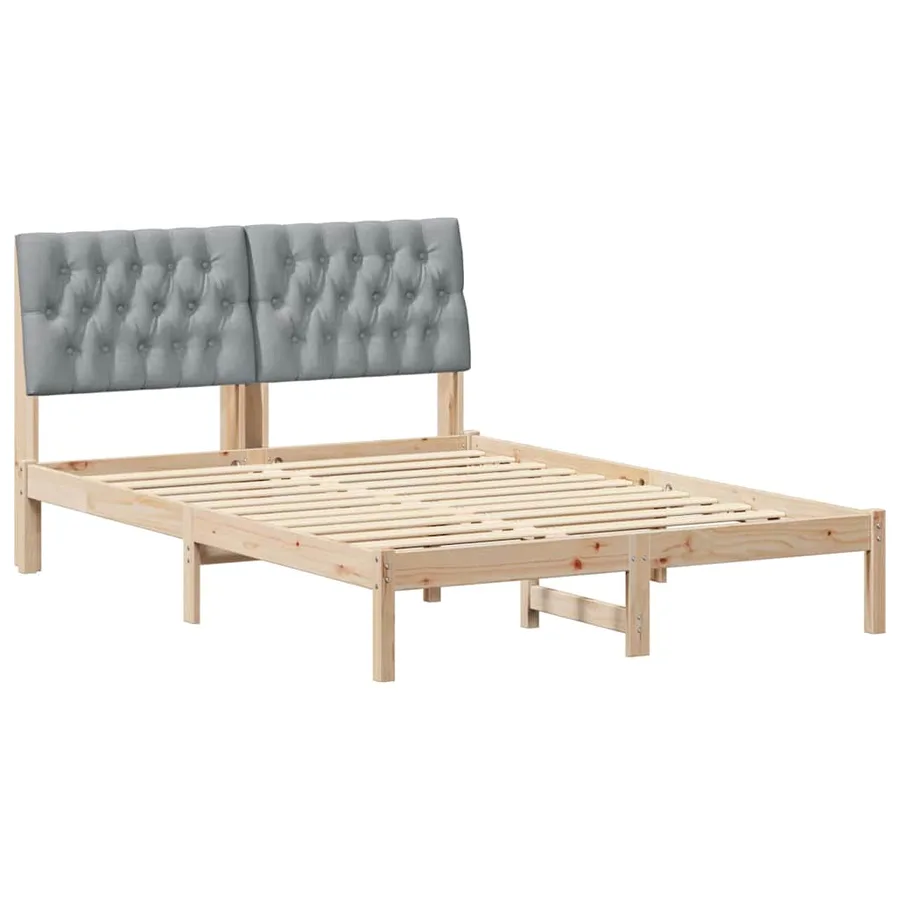 Cadre de lit avec tête de lit rembourrée Marron 150 x 200 cm - 2