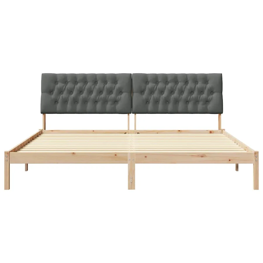 Cadre de lit avec tête de lit rembourrée Marron 200 x 200 cm - 5