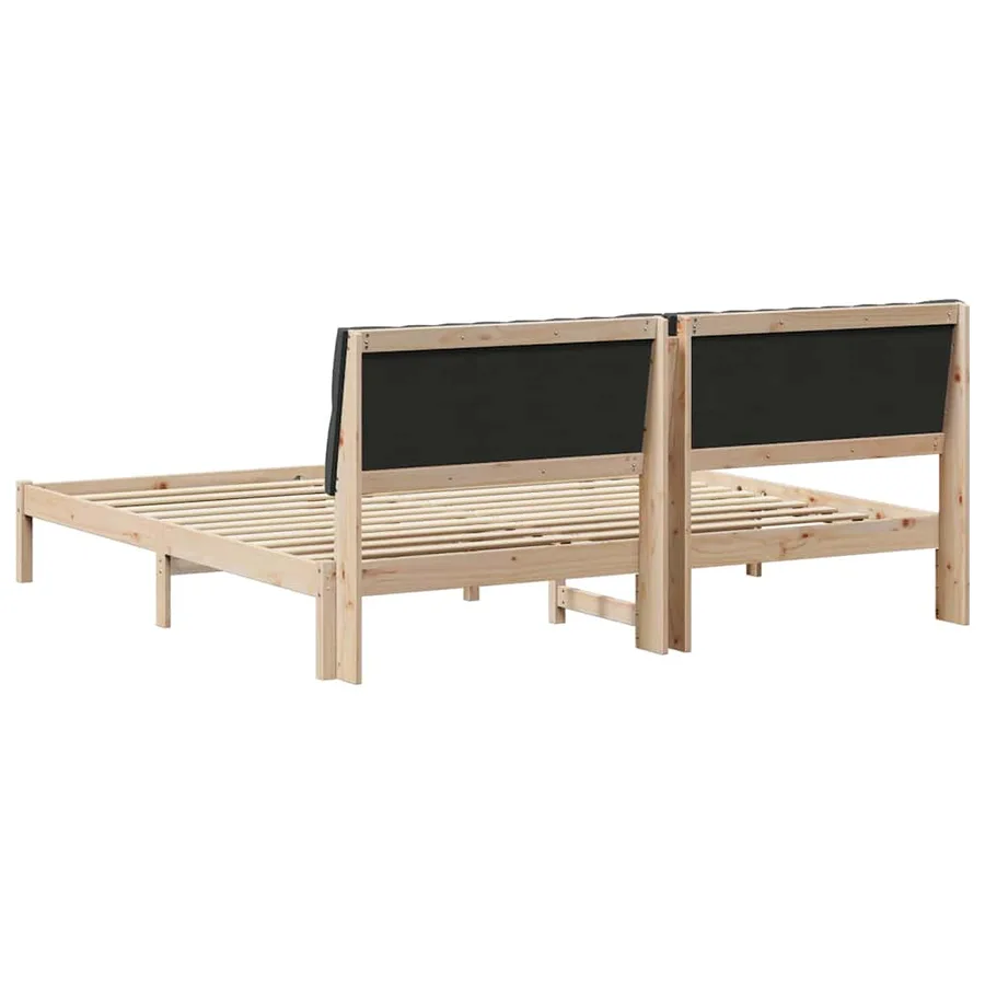 Cadre de lit avec tête de lit rembourrée Marron 200 x 200 cm - 7
