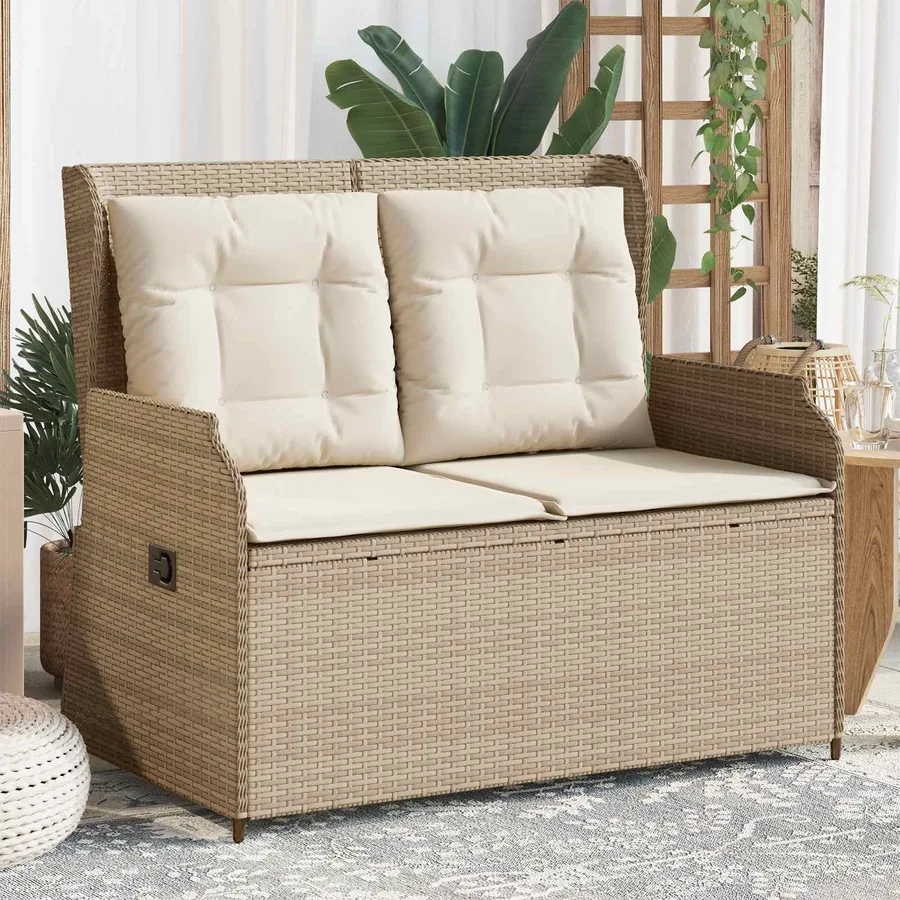 Banc de jardin Beige polyrotin - 3
