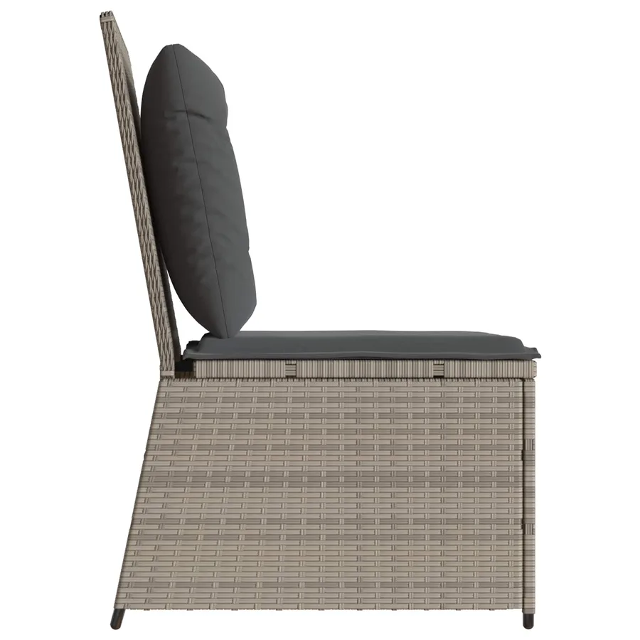 Canapé de jardin avec coussin Gris clair polyrotin - 5