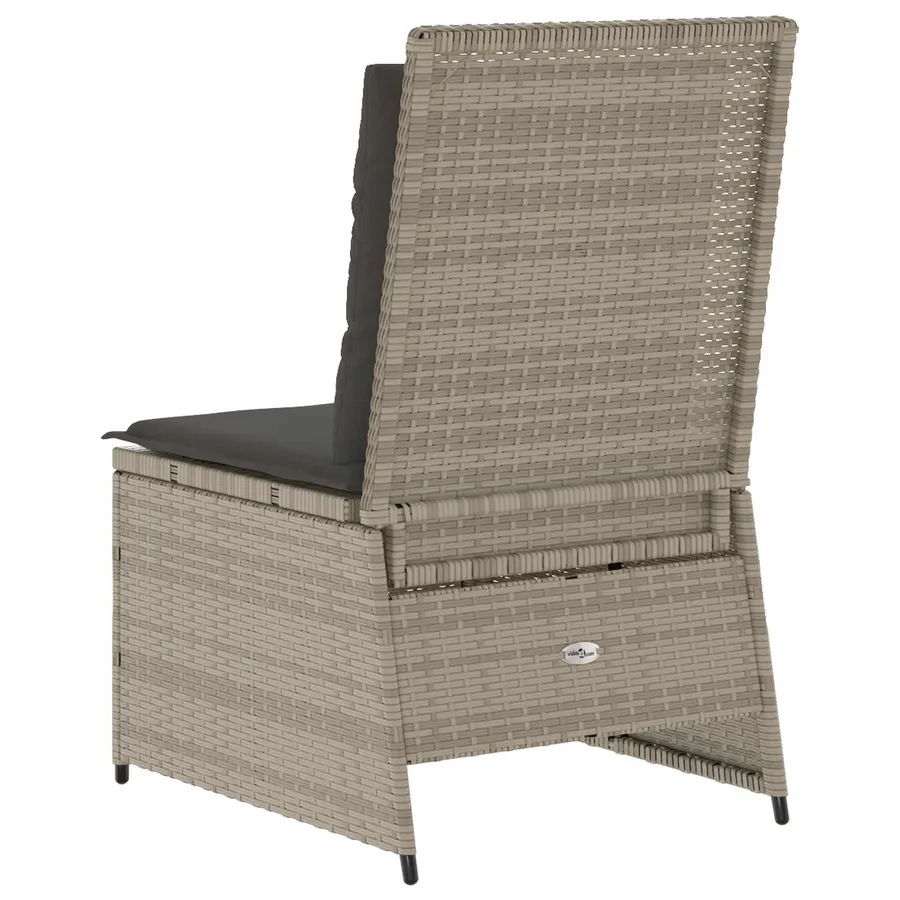 Canapé de jardin avec coussin Gris clair polyrotin - 6
