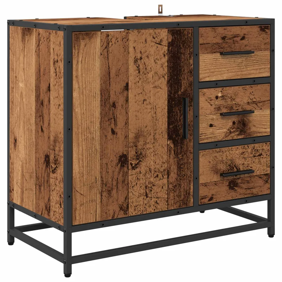 Ensemble de mobilier de salle de bain 2 pcs Bois Ancien - 5