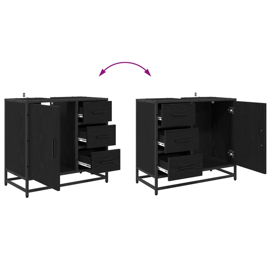 Ensemble de mobilier de salle de bain 2 pcs Chêne noir - 12