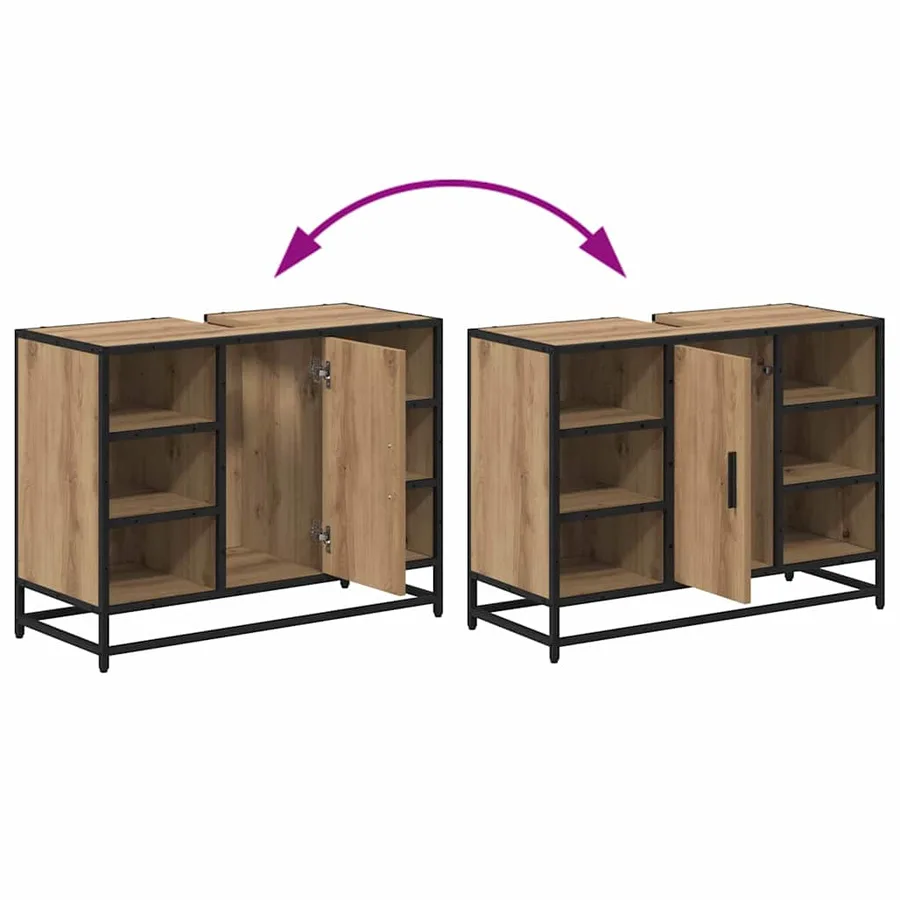 Ensemble de mobilier de salle de bain 2 pc Chêne artisanal - 14