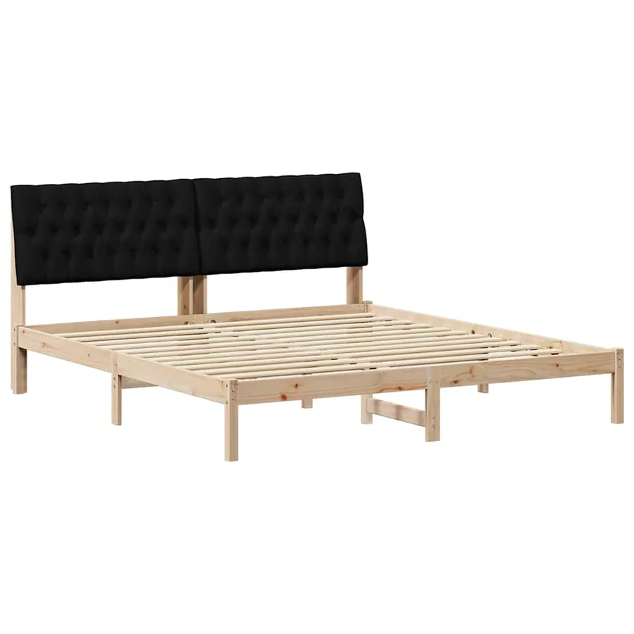 Cadre de lit avec tête de lit rembourrée Marron 180 x 200 cm - 2