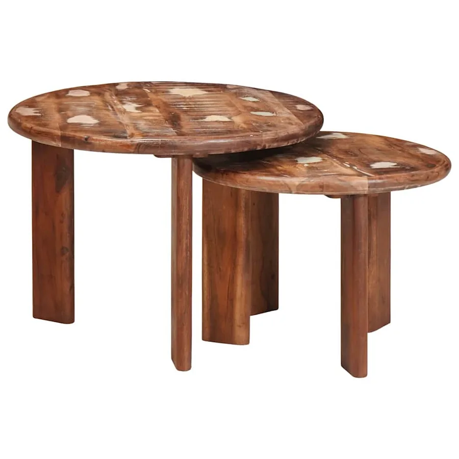 Tables basses gigognes 2 pcs Multicolore Bois massif recyclé