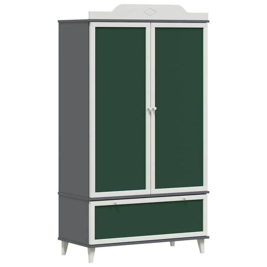 Armoire Tableau Noir ROROS Gris et blanc 90 x 45 x 165 cm - 2