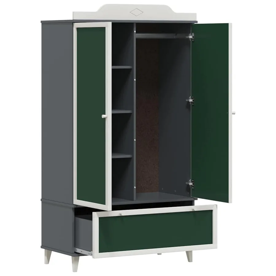 Armoire Tableau Noir ROROS Gris et blanc 90 x 45 x 165 cm - 5