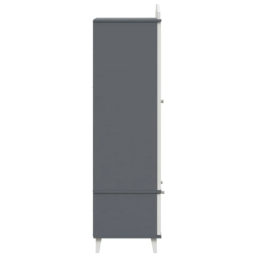 Armoire Tableau Noir ROROS Gris et blanc 90 x 45 x 165 cm - 7