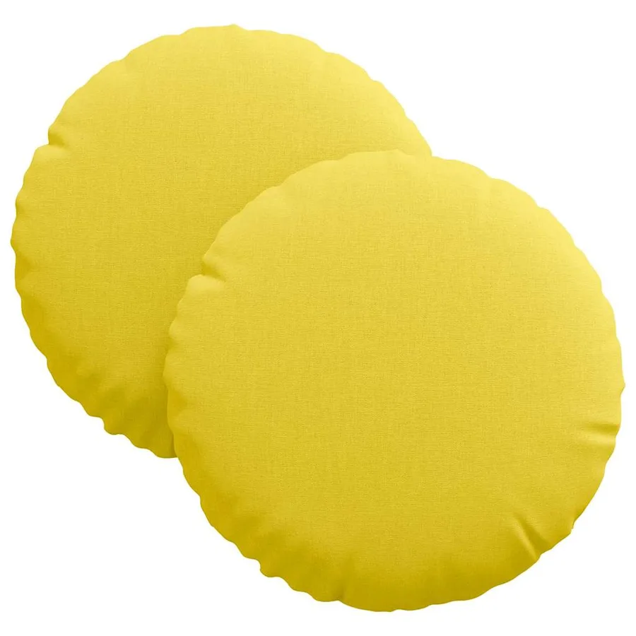 Coussins de siège 2 pcs Jaune clair Ø30 x 13 cm tissu - 2