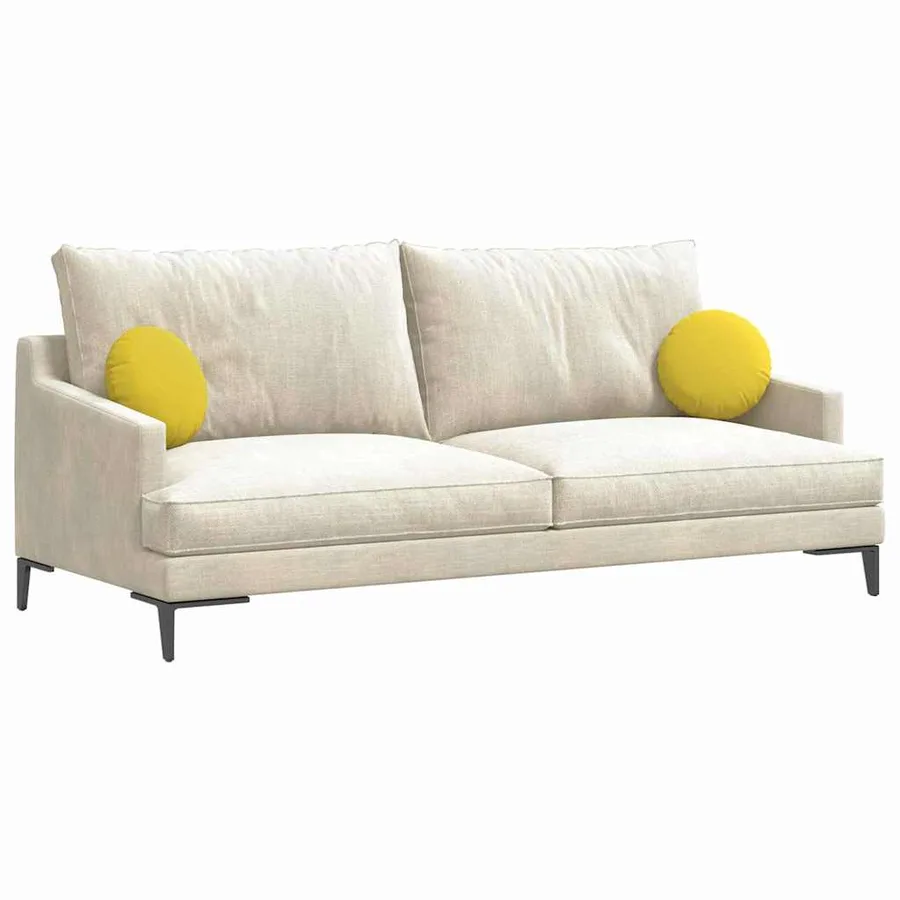 Coussins de siège 2 pcs Jaune clair Ø30 x 13 cm tissu - 3