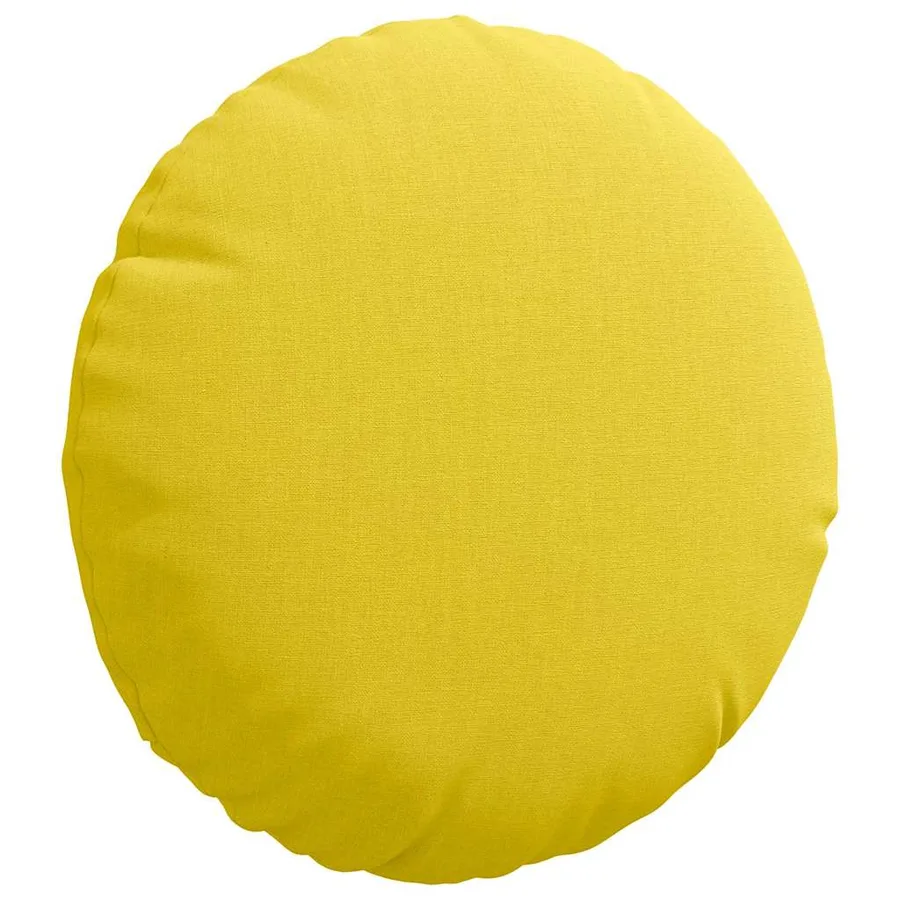 Coussins de siège 2 pcs Jaune clair Ø30 x 13 cm tissu - 5