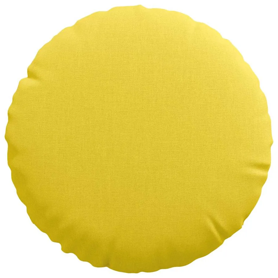 Coussins de siège 2 pcs Jaune clair Ø30 x 13 cm tissu - 6
