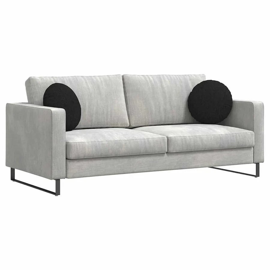 Coussins de siège 2 pcs Noir Ø40 x 13 cm tissu - 3