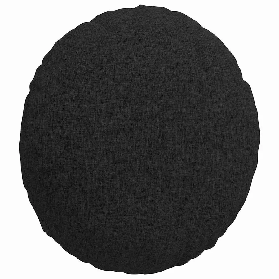 Coussins de siège 2 pcs Noir Ø40 x 13 cm tissu - 5