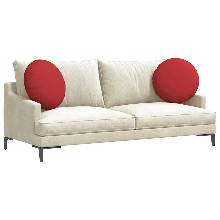 Coussins de siège 2 pcs Rouge Ø50 x 19 cm tissu - 3