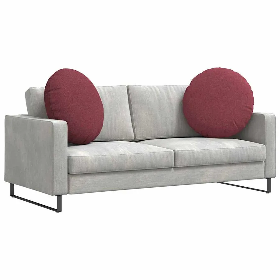 Coussins de siège 2 pcs Bordeaux Ø60 x 21 cm tissu - 3