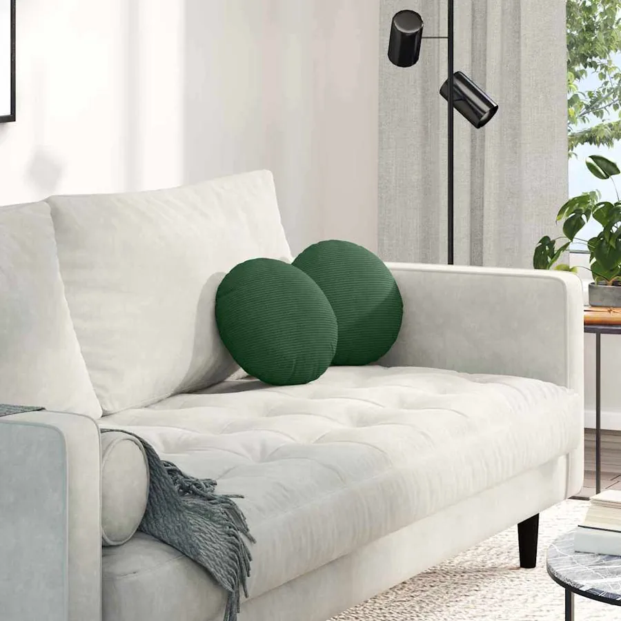 Coussins de siège 2 pcs Vert foncé Ø30 x 13 cm