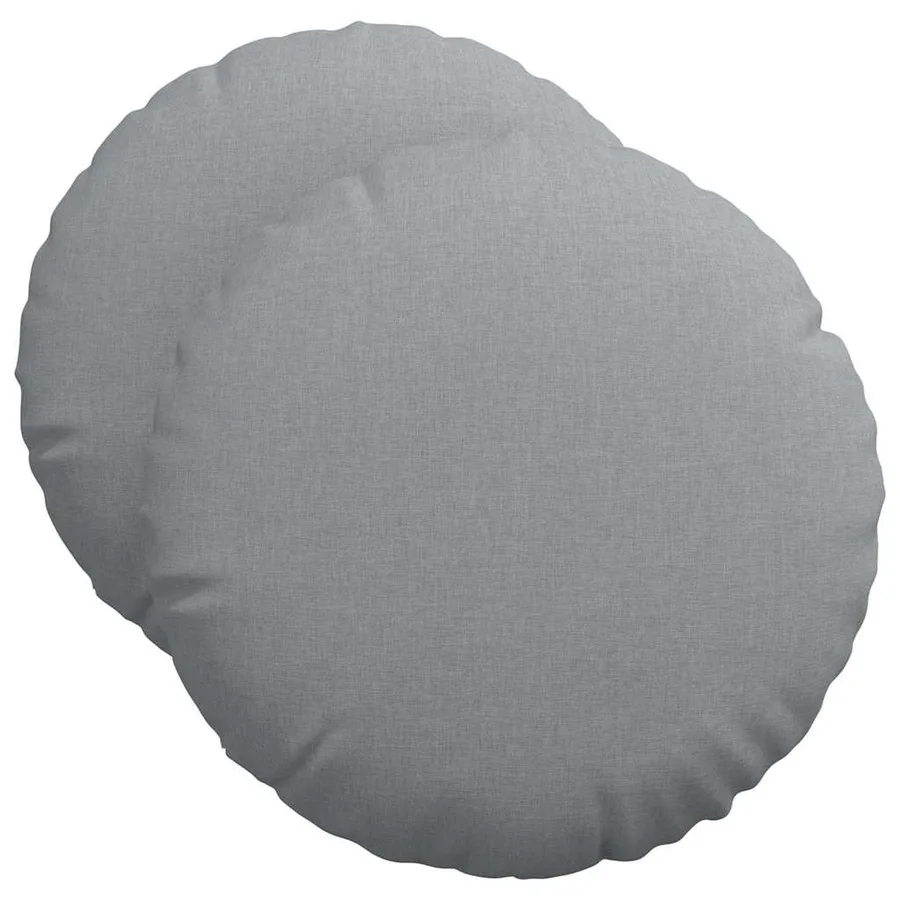 Coussins de siège 2 pcs Gris clair Ø50 x 19 cm tissu - 2