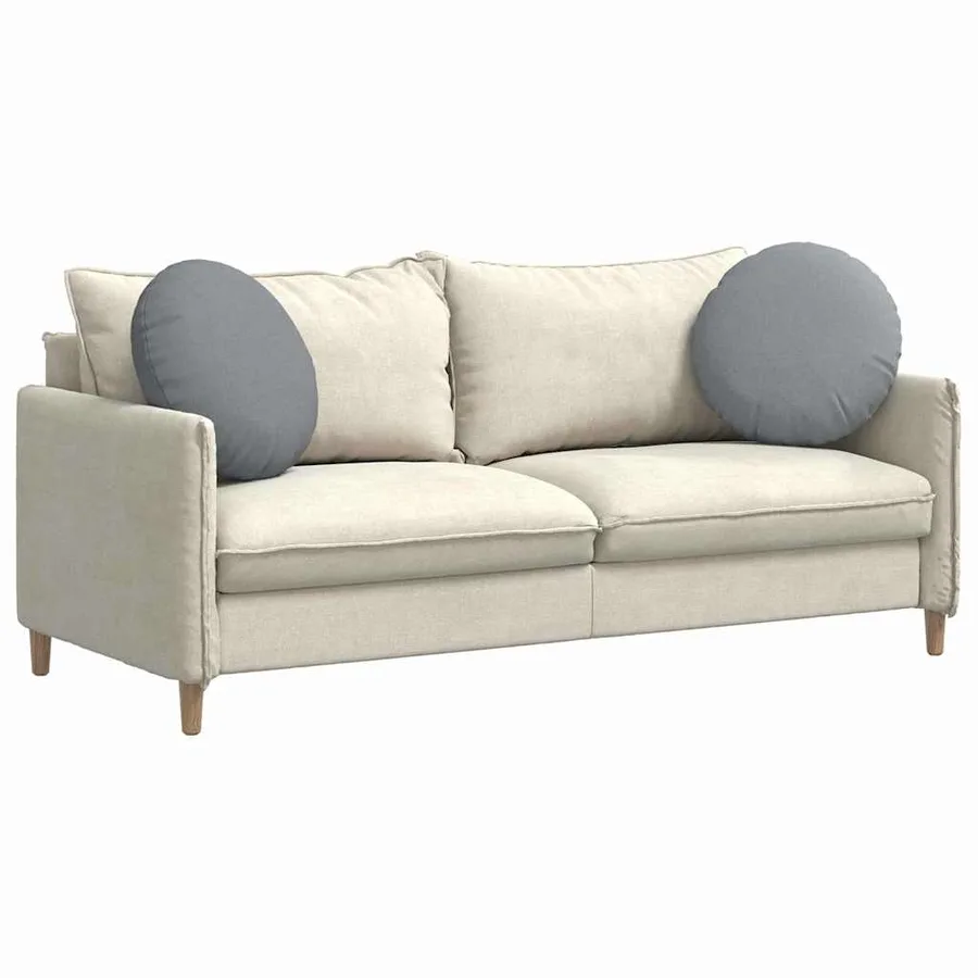 Coussins de siège 2 pcs Gris clair Ø50 x 19 cm tissu - 3