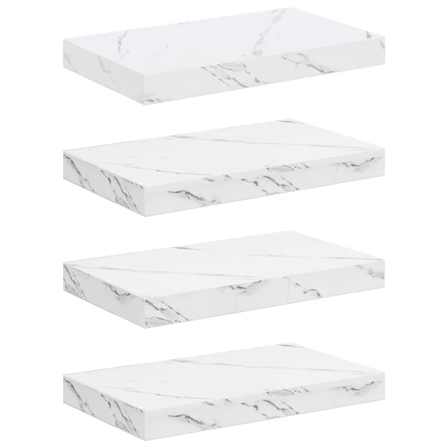 Étagère Murale 4 pcs Marbre blanc 40 x 23,5 x 4 cm - 2