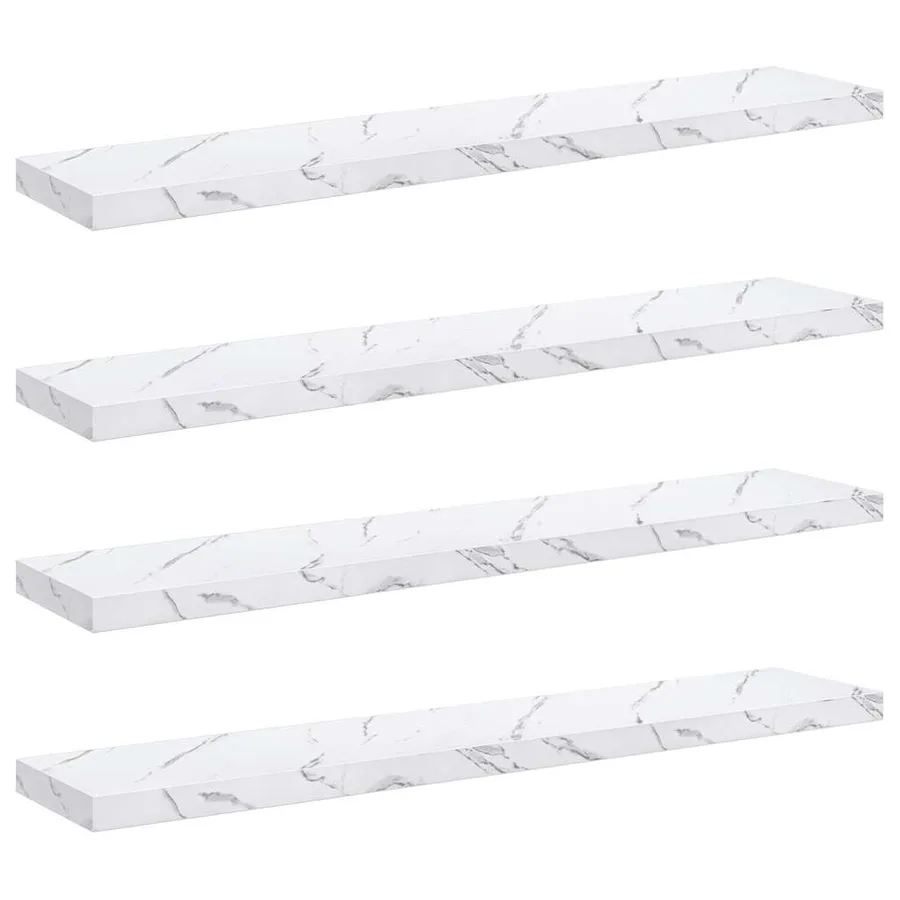 Étagère Murale 4 pcs Marbre blanc 120 x 23,5 x 4 cm - 2