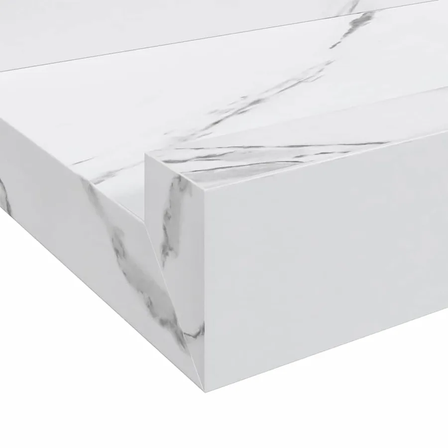 Étagère Murale Montage mural 2 pcs Marbre blanc 60 x 9 x 3 cm - 11