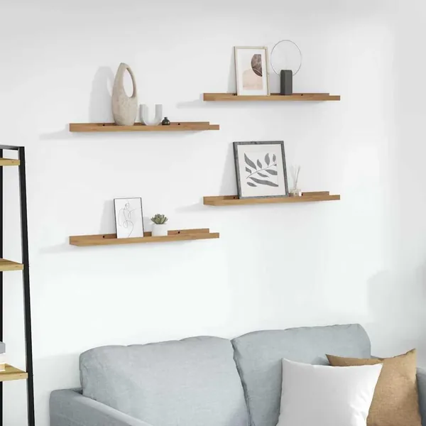 Étagère Murale Montage mural 4 pcs Marron 60 x 9 x 3 cm