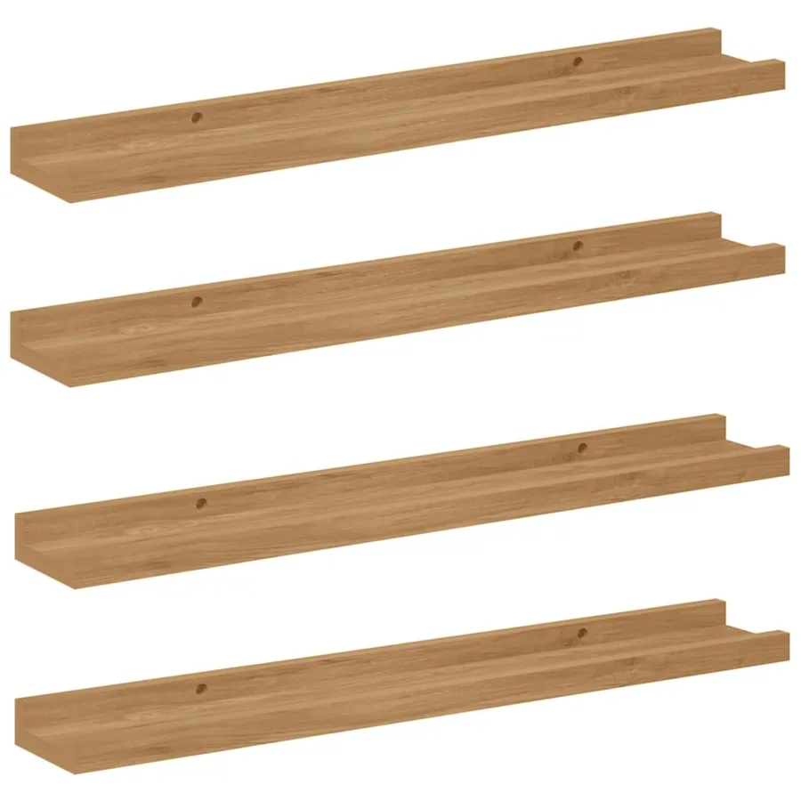 Étagère Murale Montage mural 4 pcs Marron 60 x 9 x 3 cm - 2