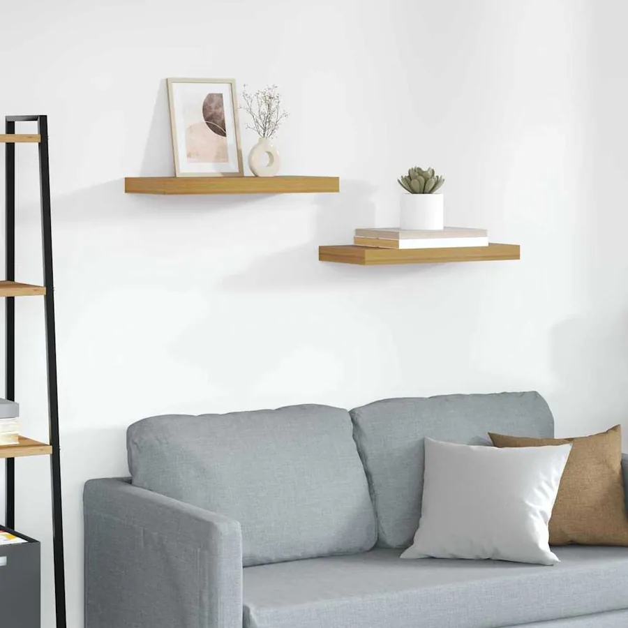 Étagère Murale 2 pcs Beige 50 x 23 x 4 cm Bois d'ingénierie