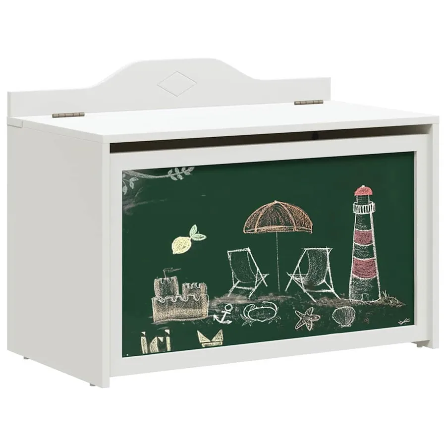 Coffre de rangement avec devant tableau noir ROROS Blanc - 3