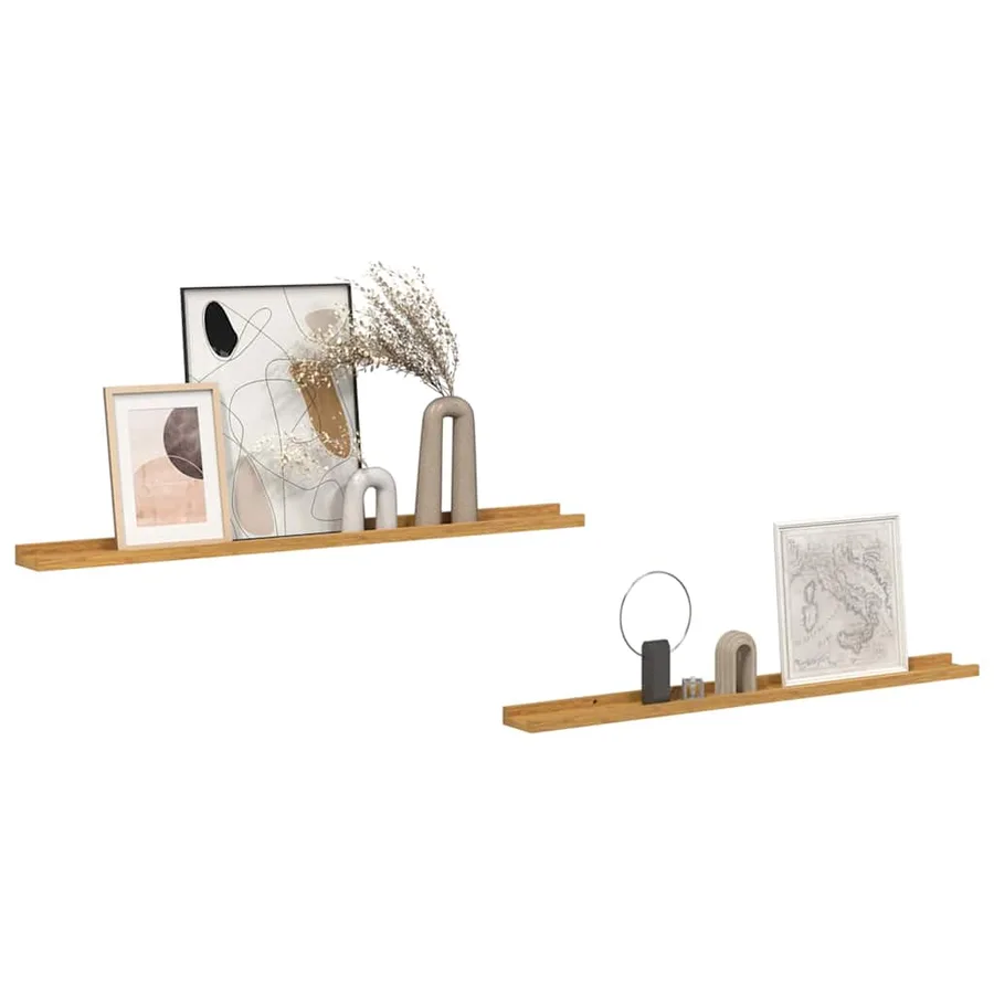 Étagère Murale Montage mural 2 pcs Beige 100 x 9 x 3 cm - 3