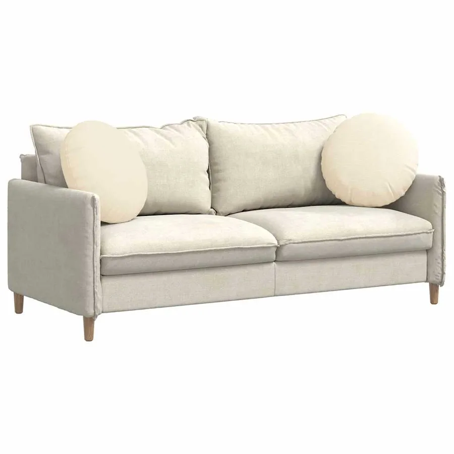 Coussins de siège 2 pcs Crème Ø50 x 19 cm - 3